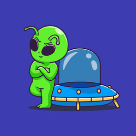 可爱外星人卡通矢量儿童插画