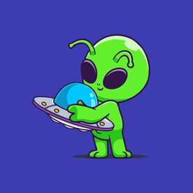 可爱外星人卡通矢量儿童插画