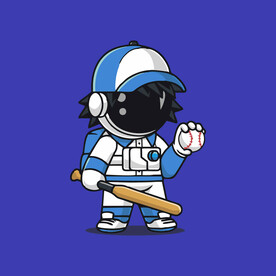 可爱宇航员卡通矢量儿童插画