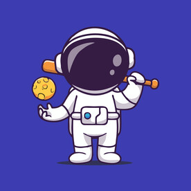 可爱宇航员卡通矢量儿童插画