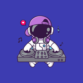 可爱宇航员卡通矢量儿童插画