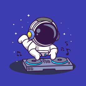 可爱宇航员卡通矢量儿童插画