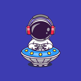 可爱宇航员卡通矢量儿童插画