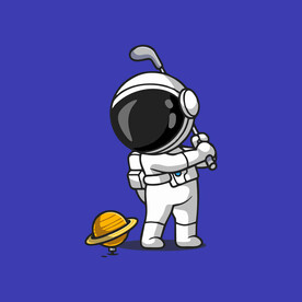 可爱宇航员卡通矢量儿童插画
