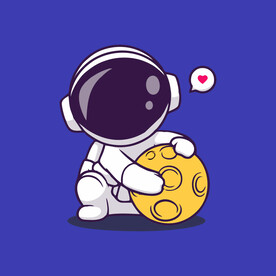 可爱宇航员卡通矢量儿童插画