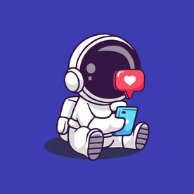 可爱宇航员卡通矢量儿童插画