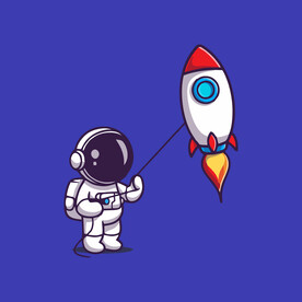 可爱宇航员卡通矢量儿童插画