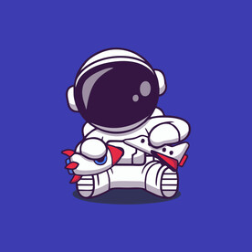 可爱宇航员卡通矢量儿童插画