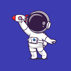 可爱宇航员卡通矢量儿童插画