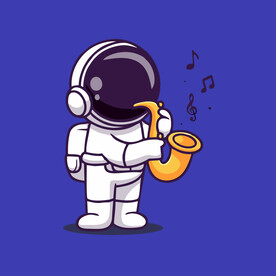 可爱宇航员卡通矢量儿童插画