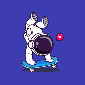 可爱宇航员卡通矢量儿童插画