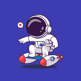 可爱宇航员卡通矢量儿童插画