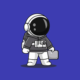 可爱宇航员卡通矢量儿童插画