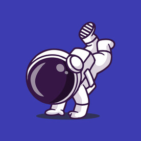 可爱宇航员卡通矢量儿童插画