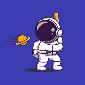 可爱宇航员卡通矢量儿童插画