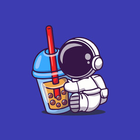 可爱宇航员卡通矢量儿童插画