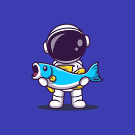 可爱宇航员卡通矢量儿童插画