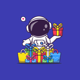 可爱宇航员卡通矢量儿童插画