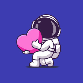 可爱宇航员卡通矢量儿童插画