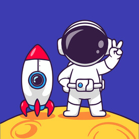 可爱宇航员卡通矢量儿童插画