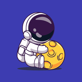 可爱宇航员卡通矢量儿童插画