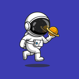 可爱宇航员卡通矢量儿童插画