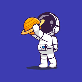 可爱宇航员卡通矢量儿童插画