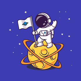 可爱宇航员卡通矢量儿童插画