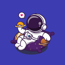 可爱宇航员卡通矢量儿童插画