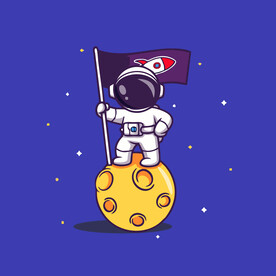 可爱宇航员卡通矢量儿童插画