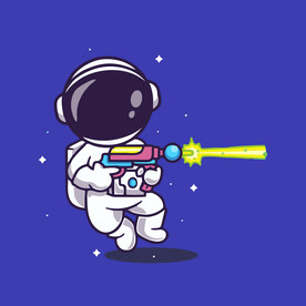 可爱宇航员卡通矢量儿童插画