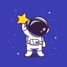 可爱宇航员卡通矢量儿童插画
