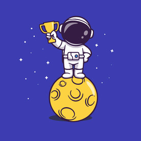 可爱宇航员卡通矢量儿童插画