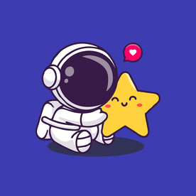 可爱宇航员卡通矢量儿童插画