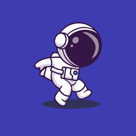 可爱宇航员卡通矢量儿童插画