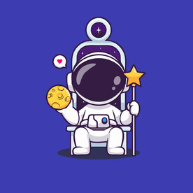 可爱宇航员卡通矢量儿童插画