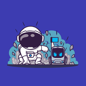 可爱宇航员卡通矢量儿童插画