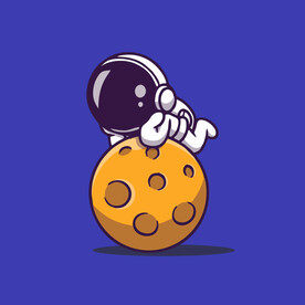 可爱宇航员卡通矢量儿童插画