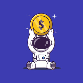 可爱宇航员卡通矢量儿童插画