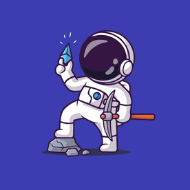 可爱宇航员卡通矢量儿童插画