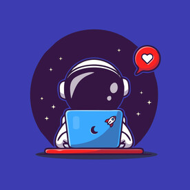 可爱宇航员卡通矢量儿童插画