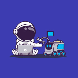 可爱宇航员卡通矢量儿童插画