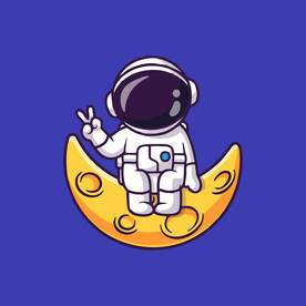 可爱宇航员卡通矢量儿童插画