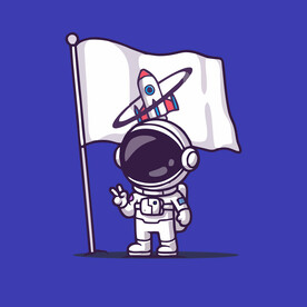 可爱宇航员卡通矢量儿童插画
