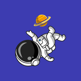 可爱宇航员卡通矢量儿童插画