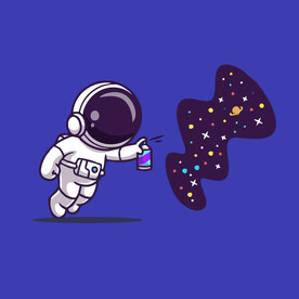 可爱宇航员卡通矢量儿童插画