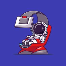 可爱宇航员卡通矢量儿童插画