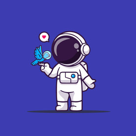 可爱宇航员卡通矢量儿童插画