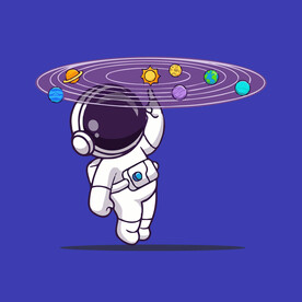 可爱宇航员卡通矢量儿童插画