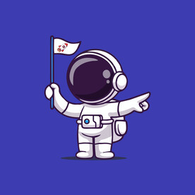 可爱宇航员卡通矢量儿童插画